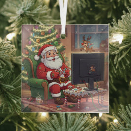 Gamer-Weihnachtsmann-Ornament Ornament Aus Glas