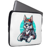 Gamer Welpe Laptopschutzhülle (Vorne Rechts)