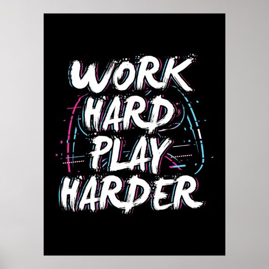 Gamer Word Hard Play Harder Poster (Vorne)