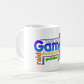 Gamer-Wort-Kunst-Tasse Kaffeetasse (Vorderseite Links)