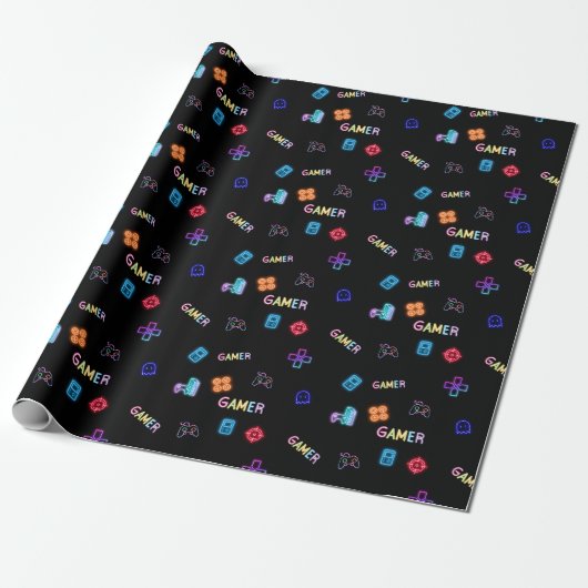 Gamer Wrapping Paper Geschenkpapier (Ungerollt)
