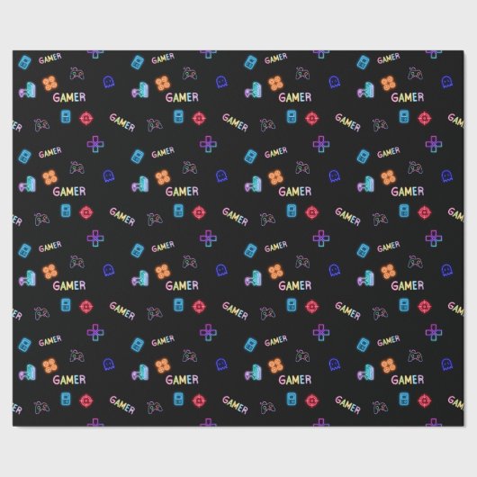 Gamer Wrapping Paper Geschenkpapier (Saum)