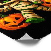 Gamer Xel Pumpkin Mummy Men Kids Boy Halloween Fun Poster (Ecke)
