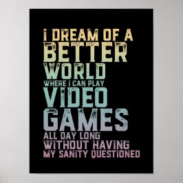 Gamer-Zitat für Videospiele-Gamer-Geek Poster