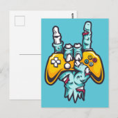 Gamer Zombie Postcard Postkarte (Vorne/Hinten)