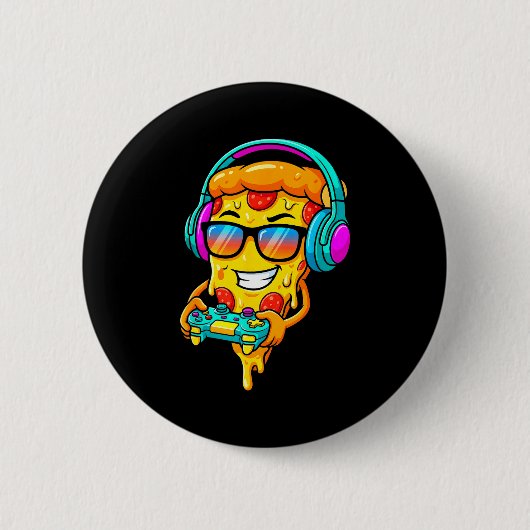 Gamer Zza Slice Video Gaming Boy Enthusiast Gamer Button (Vorderseite)