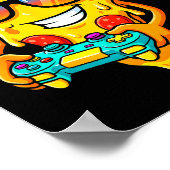 Gamer Zza Slice Video Gaming Boy Enthusiast Gamer  Poster (Ecke)