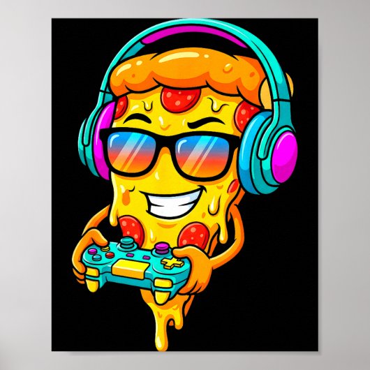 Gamer Zza Slice Video Gaming Boy Enthusiast Gamer  Poster (Vorne)