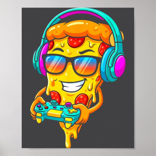 Gamer Zza Slice Video Gaming Boy Enthusiast Gamer  Poster (Vorne)