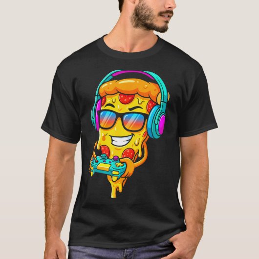 Gamer Zza Slice Video Gaming Boy Enthusiast Gamer  T-Shirt (Vorderseite)