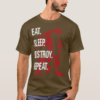 GAMERA 1999 Eat Sleep Destroy Wiederholung T-Shirt