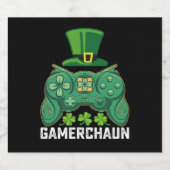 Gamerchaun Gamer Gaming Games St Patrick's Day Bierflaschenetikett (Einzelnes Label)