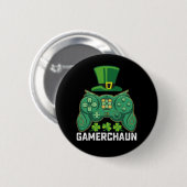 Gamerchaun Gamer Gaming Games St Patrick's Day Button (Vorne & Hinten)