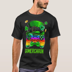 Gamerchaun Gaming Kleeblatt Liebe Pop It St Patric T-Shirt