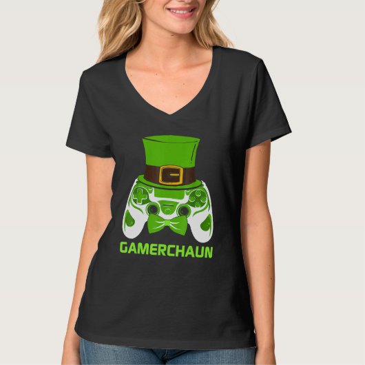 Gamerchaun Irish Gamer Paddys Men St Patrick Day B T-Shirt (Vorderseite)