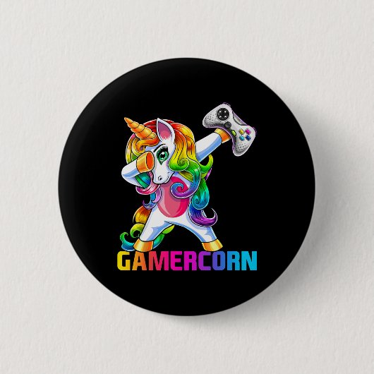 Gamercorn Dabbing Einhorn Videospiel-Controller Ga Button (Vorderseite)