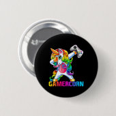 Gamercorn Dabbing Einhorn Videospiel-Controller Ga Button (Vorne & Hinten)