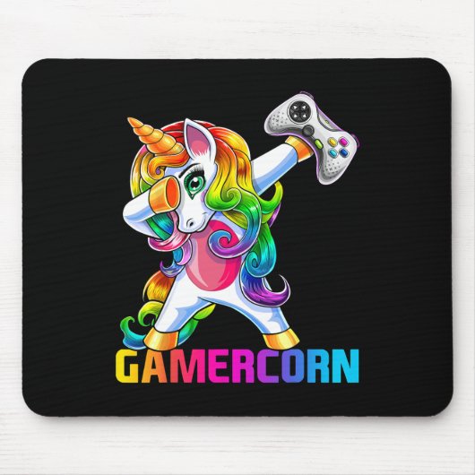 Gamercorn Dabbing Einhorn Videospiel-Controller Ga Mousepad (Vorne)