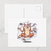 Gamerhund meditiert postkarte (Vorne/Hinten)