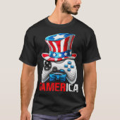 Gamerica 4. Juli Video Game American Flag Uncl T-Shirt (Vorderseite)