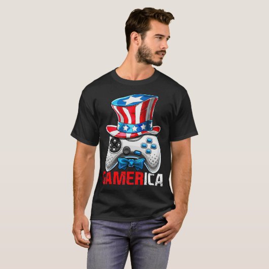 Gamerica 4. Juli Video Game American Flag Uncl T-Shirt