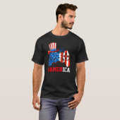 Gamerica Video Game Controller American Flag 4O T-Shirt (Vorne ganz)