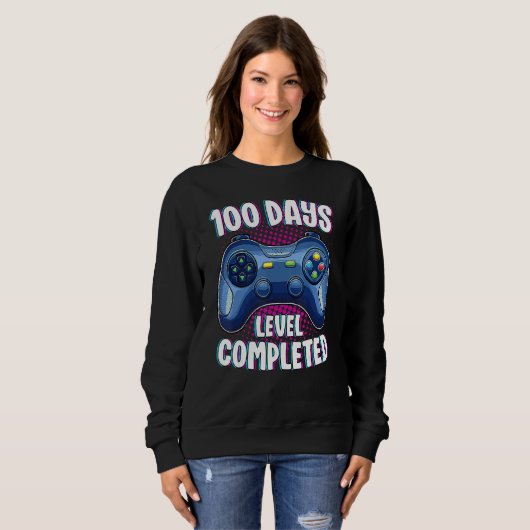 Gamers 100 Days Level Completed Boys 100th Day Of Sweatshirt (Vorne ganz)