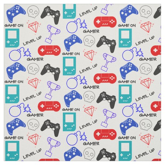 Gamers Funny Quote Video Game Controller Grafik Stoff (Muster)
