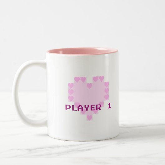 Gamers in der Liebe - Spieler 1 Zweifarbige Tasse (Links)