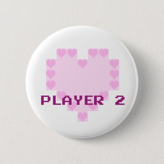 Gamers in der Liebe - Spieler 2 Button (Vorderseite)
