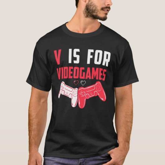 Gamers V Is For Videogames Valentine's Day Boys T-Shirt (Vorderseite)