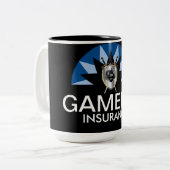 Gamers-Versicherung Zweifarbige Tasse (Vorderseite Links)