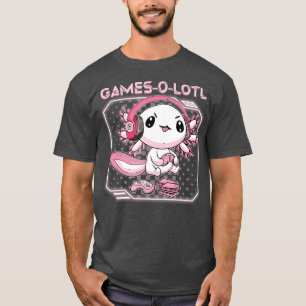 Games-o-lotl Lover Niedliches Axolotl Gaming Video T-Shirt
