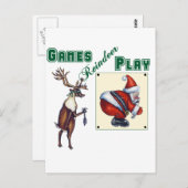 Games Reindeer Play Postkarte (Vorne/Hinten)