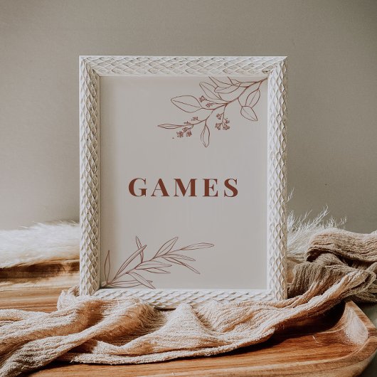 Games Wedding Sign Poster