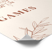 Games Wedding Sign Poster (Ecke)