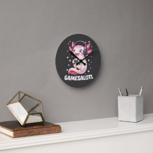 Gamesalotl Axolotl Gaming Runde Wanduhr