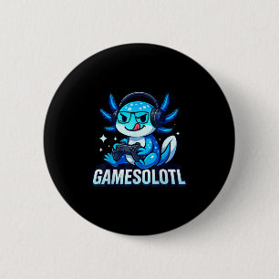 Gamesolotl Axolotl Fisch Gamer Gaming Anime Video  Button