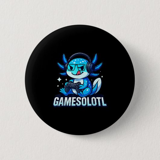 Gamesolotl Axolotl Fish Gamer Gaming Anime Video G Button (Vorderseite)