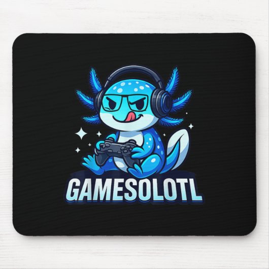 Gamesolotl Axolotl Fish Gamer Gaming Anime Video G Mousepad (Vorne)