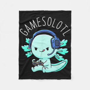 Gamesolotl Axolotl Gamer Anime Gifts Kawaii Boys G Fleecedecke