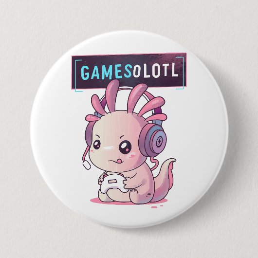 Gamesolotl - Axolotl Gamer Button (Vorderseite)