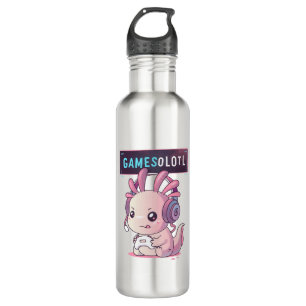 Gamesolotl - Axolotl Gamer Edelstahlflasche