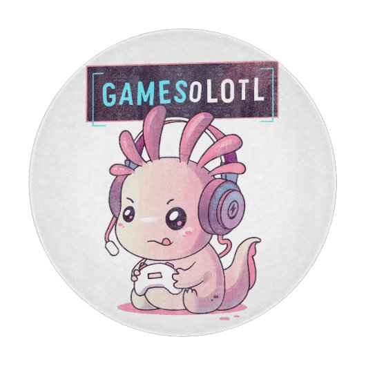 Gamesolotl - Axolotl Gamer Schneidebrett (Vorderseite)