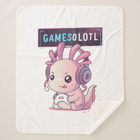 Gamesolotl - Axolotl Gamer Sherpadecke (Vorderseite)