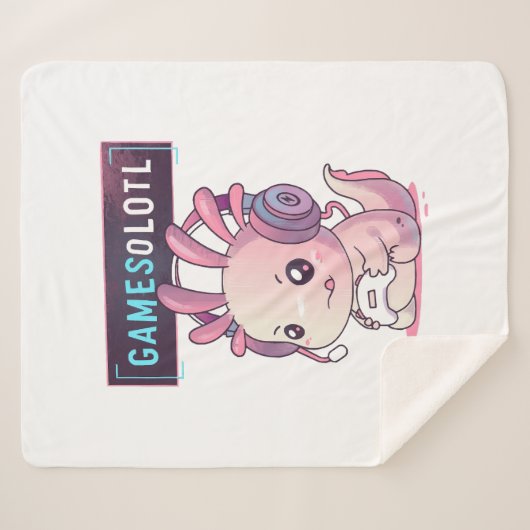Gamesolotl - Axolotl Gamer Sherpadecke (Vorderseite (Horizontal))
