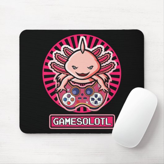 Gamesolotl Axolotl Niedlich Kawaii Anime Gaming Ki Mousepad (Mit Mouse)