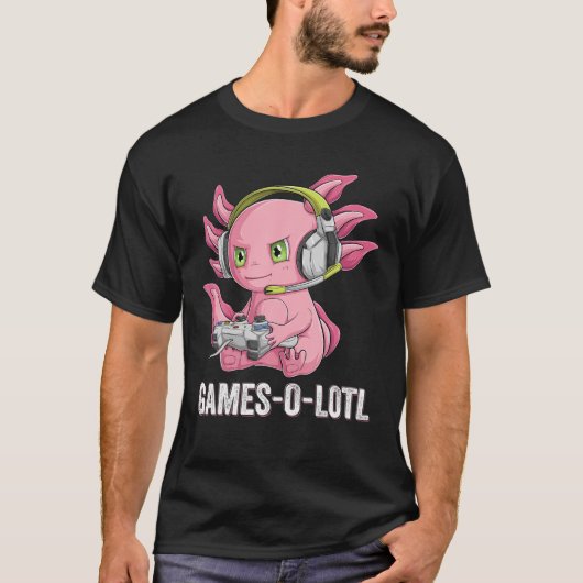 Gamesolotl Axolotl Video Gamer Kawaii Anime boys k T-Shirt (Vorderseite)