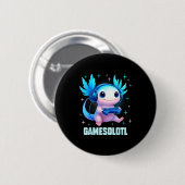 Gamesolotl Axolotl Video Gamer Kawaii Anime Boys T Button (Vorne & Hinten)