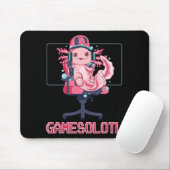 Gamesolotl Axolotl Video Gamer Kawaii Anime Gaming Mousepad (Mit Mouse)